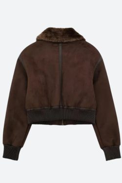 Faux Fur Collar Zip-Up Jacket