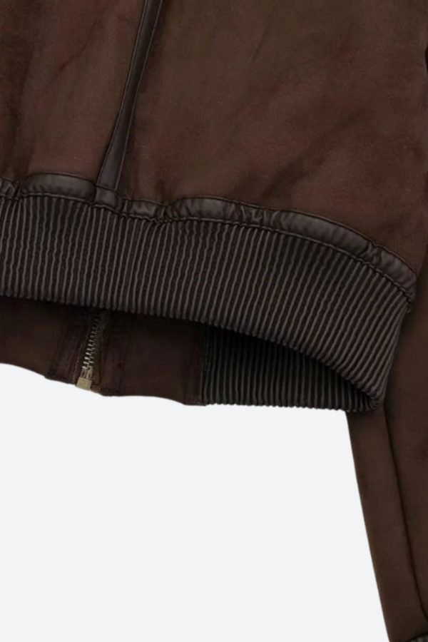 Faux Fur Collar Zip-Up Jacket