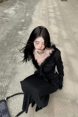 Faux Fur Trim Cardigan