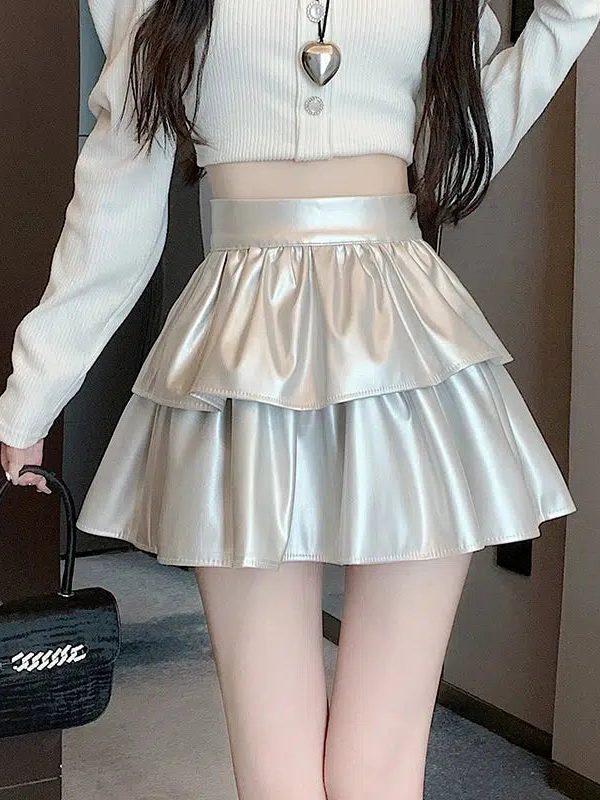 Faux Leather A-Line Mini Skirt