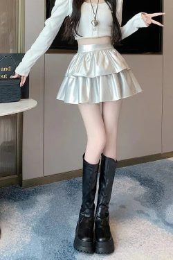 Faux Leather A-Line Mini Skirt