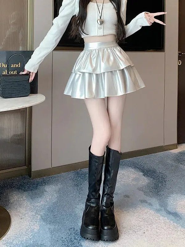 Faux Leather A-Line Mini Skirt