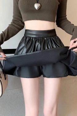 Faux Leather A-Line Mini Skirt