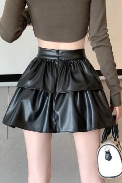 Faux Leather A-Line Mini Skirt