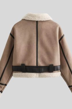 Faux Leather Aviator Jacket