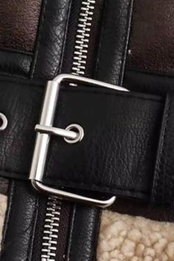 Faux Leather Aviator Jacket