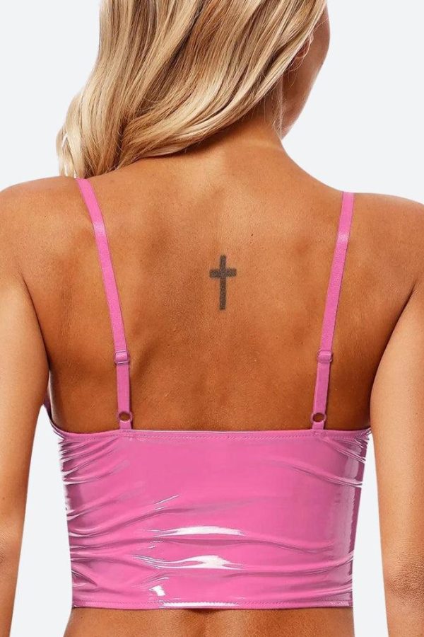 Faux Leather Bustier Crop Top