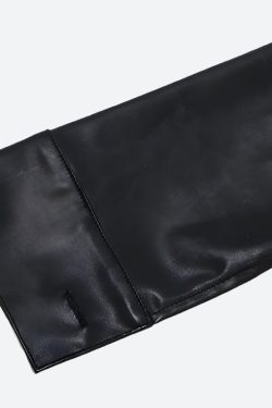 Faux Leather Cropped Jacket