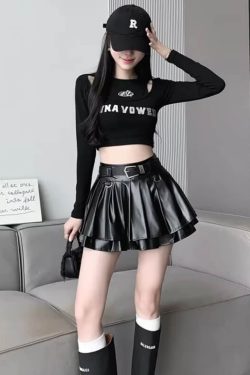 Faux Leather Mini Skort