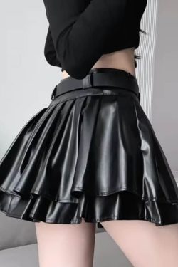 Faux Leather Mini Skort