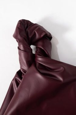 Faux Leather One Shoulder Top