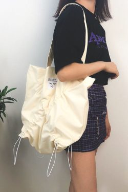 Fine Beige Solid Cotton Satchel Handbag