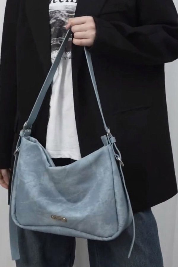 Fine Black Canvas Patchwork Faux Leather Messenger Bag