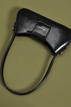Fine Black Solid Durable Faux Leather Hobo Bag