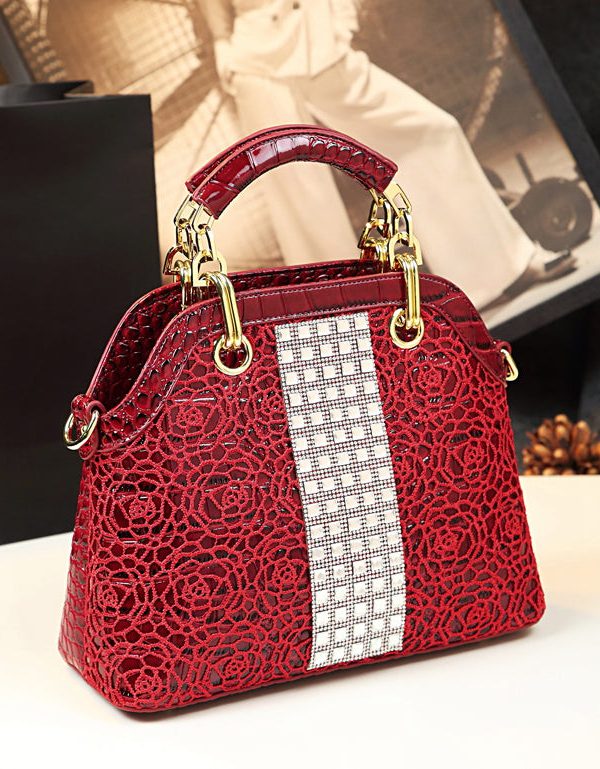 Fine Black Solid Durable Faux Leather Tote Handbag