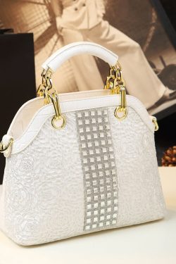 Fine Black Solid Durable Faux Leather Tote Handbag