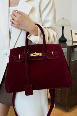 Fine Brown Suede Women Large Capacity Tote Handbag