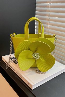 Fine Green Floral Patchwork Faux Leather Tote Handbag