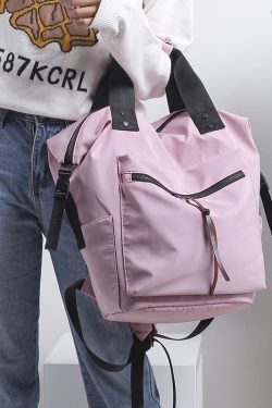 Fine Pink Large Capacity Cotton Backpack Bag