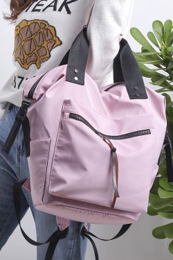 Fine Pink Large Capacity Cotton Backpack Bag