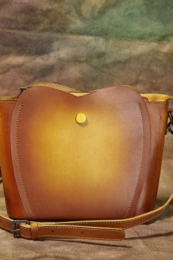 Fine Purple Rub color Paitings Calf Leather Messenger Bag