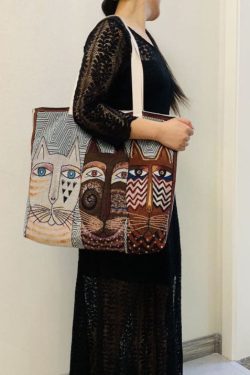 Fine Three kittens Canvas Tote Handbag