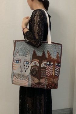 Fine Three kittens Canvas Tote Handbag