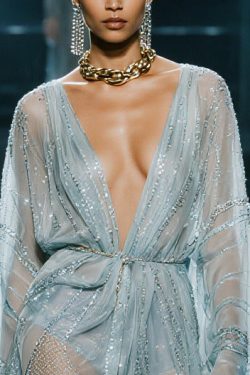 Fitted Blue Sequins Low High Design Tulle UPF 50+Cardigans Summer