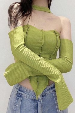 Flare Sleeved Halter Top