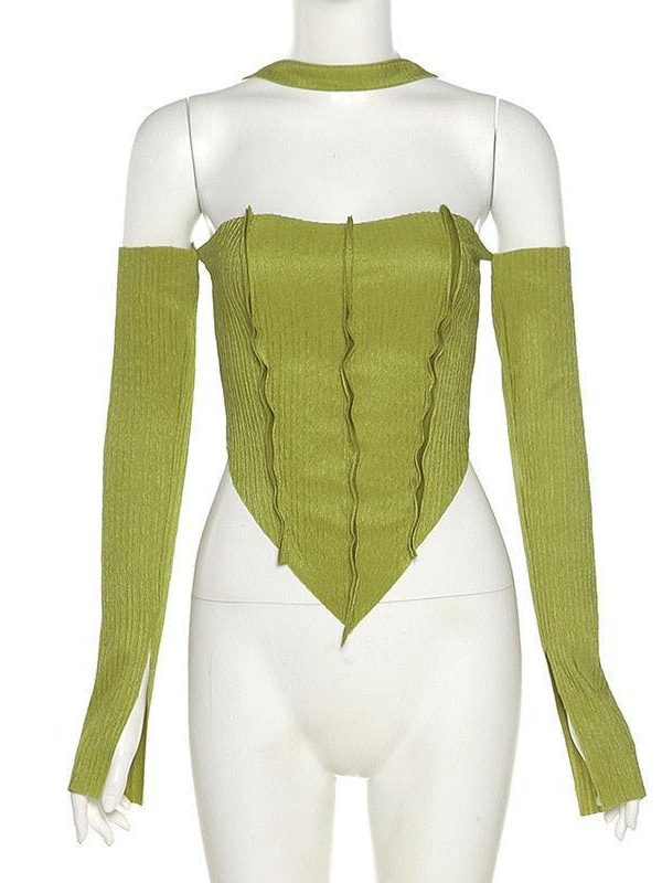 Flare Sleeved Halter Top