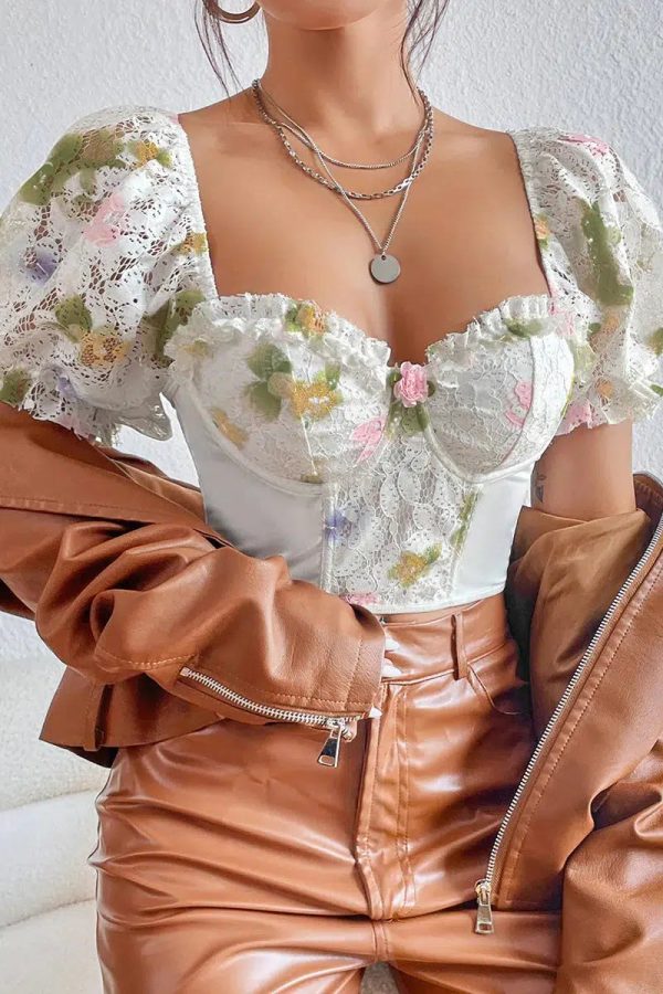 Floral Crop Corset Top