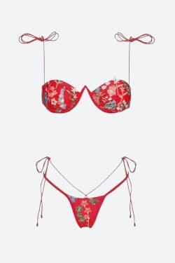Floral Embroidered Bikini Set
