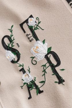 Floral Embroidered Bomber Jacket