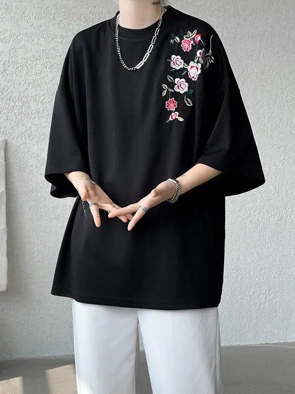 Floral Embroidered Tee