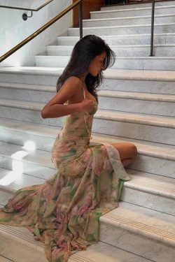 Floral Ruched Maxi Dress