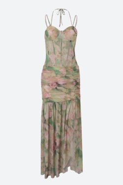 Floral Ruched Maxi Dress