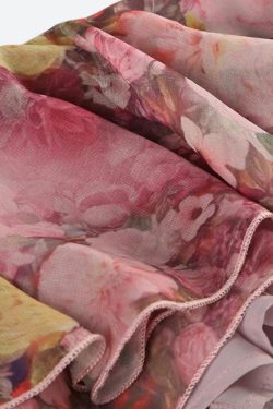 Floral Ruffled Mesh Mullet Skirt