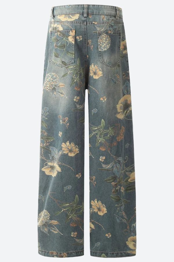 Floral Wide Leg Jeans