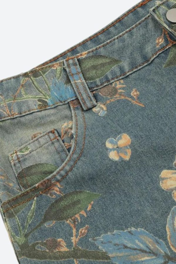 Floral Wide Leg Jeans