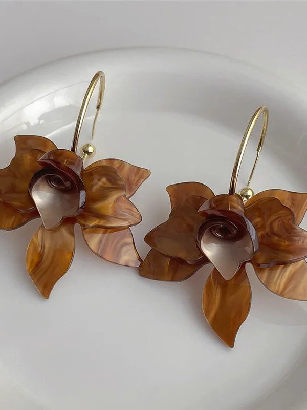 Flower Hoop Earrings