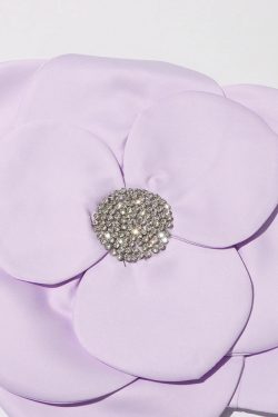 Flower Rhinestone Zip-Up Strapless Top