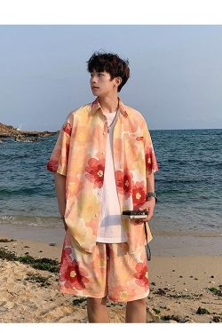 Flower Shirt & Shorts Two Piece Set