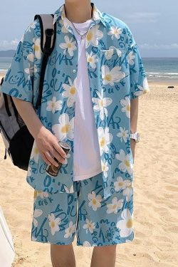 Flower Shirt & Shorts Two Piece Set