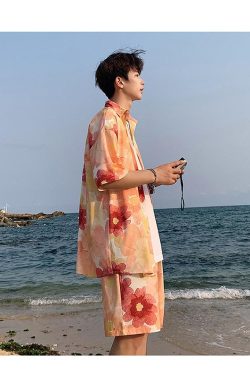 Flower Shirt & Shorts Two Piece Set