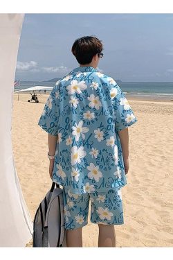 Flower Shirt & Shorts Two Piece Set