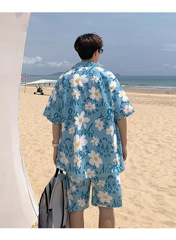 Flower Shirt & Shorts Two Piece Set