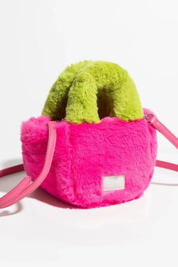 Fluffy Faux Fur Basket Handbag