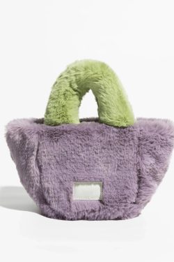 Fluffy Faux Fur Basket Handbag