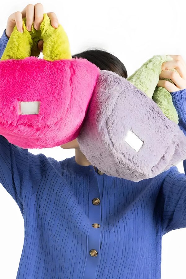 Fluffy Faux Fur Basket Handbag