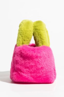 Fluffy Faux Fur Basket Handbag